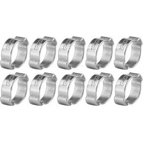 10pcs Stainless Steel Double Ear Hose Clamp Assortment 13-15MM Zinc-Plated Steel Double Ear Hose Clamp