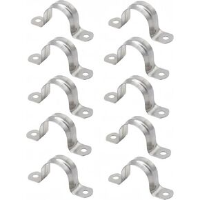 10 Pcs 2.5inch Stainless Steel U-Tube Clamps,Conduit Clamp for Cable, Pipe, and More
