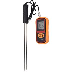 Hay Moisture Meter with 16.3 Probe, 5% to 30% Digital LCD Grain Moisture Meter Portable ℃/F Water Content Analyzer for Cereal Straw Corn Wheat Rice Bean