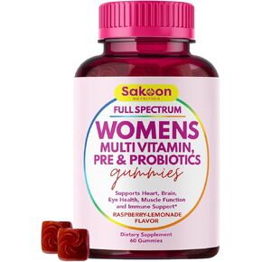 Halal Women's Full Spectrum Multivitamin Gummies with Probiotics & Prebiotics – Complete Daily Wellness Support, Immune & Digestive Health – Vegan, Non-GMO, Delicious Fruit Flavor!