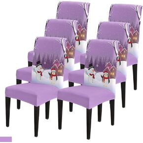 أغطية الكراسي، أغطية كراسي البطريق الأرجواني ورجل الثلج في عيد الميلاد، غطاء كرسي لحفلات الزفاف، أغطية كراسي لغرفة الطعام 6 عبوات، أغطية مقاعد لكراسي الطعام، أغطية كراسي مطبخ قابلة للتمدد in Kuwait