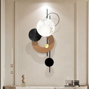 HEBOIX Large Metal Wall Decor Modern Metal Wall Art 3D Wall Sculptures Handmade Wall Hanging Wall Decoration for Living Room/Dinning Room/Bedroom/Entryway/Kitchen/Office (22''Lx46''W)
