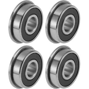 ACROPIX F608-2RS Deep Groove Ball Bearings Lubricated Bearings Double Rubber Seal 8x22x7mm Black Silver Tone - Pack of 4