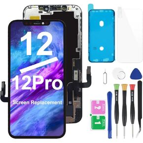for iPhone 12 Mini Screen Replacement, LCD Display 3D Touch Digitizer Assembly with Repair Tools Kit, Compatible with iPhone 12 Mini Screen Replacement 5.4 inch (Model: A2176, A2398,A2399,A2400)