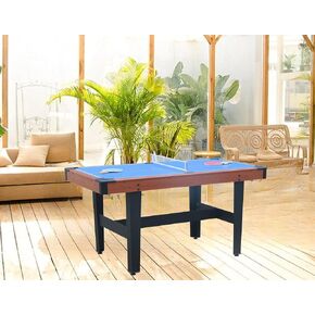 NicBex Game Table Multi Game Table Pool Table Tennis Table Hockey Table Multifunctional Table Desk Game for Family Movement for Living Room, Play Room, Game Room, Brown+Green