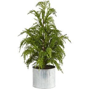 Nearly Natural 20in. Cedar Pine Natural Look Artificial Tree in Decorative Planter