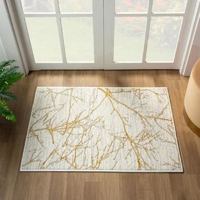 LUXE WEAVERS Sunset Collection 372 Gold 8x10 Modern Abstract Area Rug