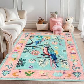 Jungle Animals Washable Runner Rug, 2x6 Botanical Rug Runners for Hallways Non-Slip, Soft Tiger Lion Bear Print Runner Rug, Modern Black Indoor Throw Carpet for Kitchen Entryway Laundry
