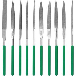 10PCS Diamond Files Half Round Set,Precision Needle File Set,Super Hard Black Nickel Coated Alloy File,Diamond Coated Files for Filing Metal,Ceramic,Stone,Jewelry,Glass.120 Grit,5×180mm