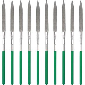 10PCS Diamond Files Half Round Set,Precision Needle File Set,Super Hard Black Nickel Coated Alloy File,Diamond Coated Files for Filing Metal,Ceramic,Stone,Jewelry,Glass.120 Grit,5×180mm