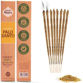 8pcs Wildly Harvested Thick Palo Santo Incense Sticks (Plant Based), 9" Long - Eco Friendly, Non-Toxic, Aromatic Incense Sticks (1hr Burning Time) to Heal & Calm Your Body & Environment