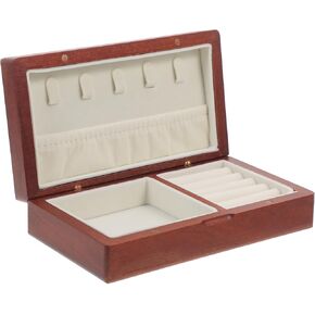 Vintage Wood Jewelry Box - Velvet Wood Jewelry Organizer Storage Case for Women and Girls, Portable Travel Organizer for Rings, Necklaces, Brooches,Trinket