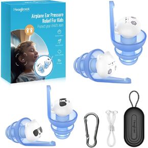 Hearprotek Noise Reduction Ear Plugs, 2 Pairs Airplane Pressure Relief Soft Ear Plugs for Ear Protection, Airplane Travel Essentials for Sleep, Study, Focus, Noise Sensitivity (Blue-L: Cool Lengends)