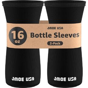 Jmoe USA كم 16oz لزجاجة مياه Cirkul | تناسب الزجاجات البلاستيكية والستانلس ستيل سعة 16 أونصة | مادة النيوبرين الماصة للعرق | تصميم جاهز | عبوة من قطعتين | غطاء معزول