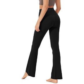 ODODOS Women's Cloud Feeling Crossover Flared Pants with Back Pocket, High Waist Bootcut Lounge Yoga Pants-30/32" Inseam