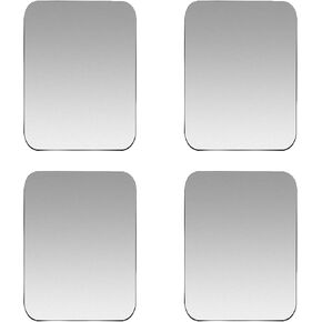 SALEX Replacement Metal Plates Set 16 Pack for Magnetic Car Phone Holders, Wall, Air Vent Mounts, Cases, Magnets. Kit of 8 Silver Round and 8 Rectangular Iron Discs without Holes. 3M Adhesive Backing.