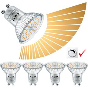 EACLL MR16 GU10 LED Bulb Dimmable, 3000K Warm White, 7W Equivalent 75W, 25,000 Hours Lifetime, Energy Efficient Soft White Light, 750 Lumens 120 Degree Flood Beam No Flicker Spotlight, 4-Pack