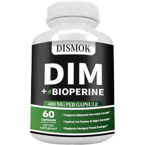 Premium DIM Supplement - 400 mg Diindolylmethane DIM + BioPerine, Balances Hormone Harmony for Men & Women, Estrogen Supplement Supports Acne and Against Hot Flashes & Night Sweats, 60 Capsules