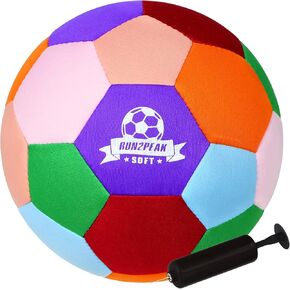 Super Light Soft Soccer Ball - Size 3 Safe and Quiet Indoor Soccer Balls for Boys Girls Age 3-8 Kids Toddlers Fun Gift for Inside House Yard Training Playing with Pump