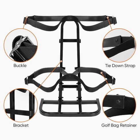 رف حامل حقيبة المقعد الخلفي لعربة الجولف العالمية متوافق مع EZGO/Club Car/Yamaha، يناسب شريط الإمساك الآمن بحد أقصى 7 بوصات، لا يتطلب الحفر، لا تشغل مساحة المقعد الخلفي، أسود in Kuwait