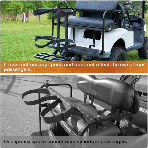 رف حامل حقيبة المقعد الخلفي لعربة الجولف العالمية متوافق مع EZGO/Club Car/Yamaha، يناسب شريط الإمساك الآمن بحد أقصى 7 بوصات، لا يتطلب الحفر، لا تشغل مساحة المقعد الخلفي، أسود in Kuwait