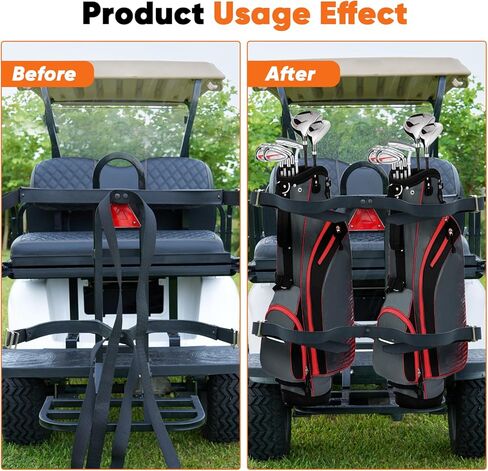 رف حامل حقيبة المقعد الخلفي لعربة الجولف العالمية متوافق مع EZGO/Club Car/Yamaha، يناسب شريط الإمساك الآمن بحد أقصى 7 بوصات، لا يتطلب الحفر، لا تشغل مساحة المقعد الخلفي، أسود in Kuwait