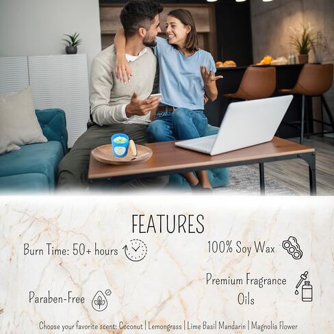 Soy Candles | Coconut, 100% Natural Soy Candle, 14 ounces, Paraben-Free and Premium Fragrance Oils, Burn Time 50+ Hours in Saudi Arabia
