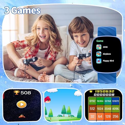 Smart Watch for Kids, Kids Fitness Tracker Watch for Boys Girls Ages 5-15, Activity Tracker, Heart Rate Sleep Monitor, IP67 Waterproof, Pedometer, Sport Modes, Puzzle Game, S60K Blue in Kuwait
