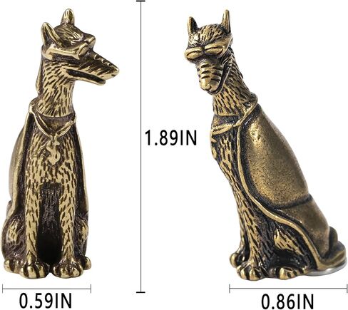 Bronzed Vintage Charming Doberman Pinscher, Door Hinge Heads Decorative Topper, Brass Decor Dog Figurines Unique for Home Kitchen, Living Room, Desk Ornaments (Doberman) in Saudi Arabia