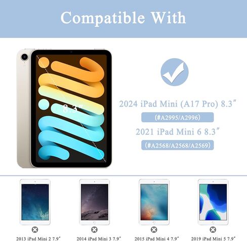 حافظة Supveco لجهاز iPad mini 7 (A17 Pro) 2024/Mini 6 2021 مقاس 8.3 بوصة - أسود in Kuwait