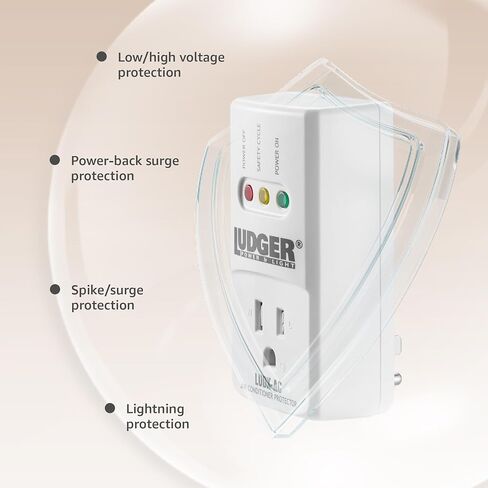 Ludger Power Surge Protector for Refrigerator (LUDX-RF), ETL Certified, Connects to Most Domestic Refrigerators, 4-Minute Safety Cycle, 3 Modes LED Indicator, Fire-Resistant Shell in Saudi Arabia