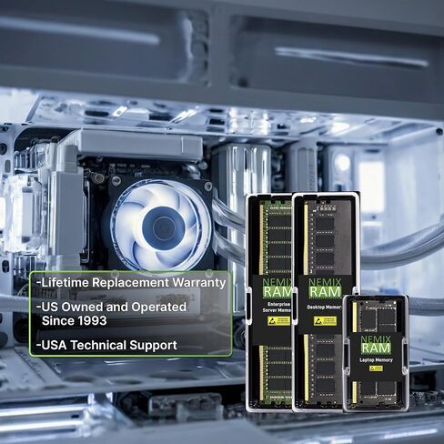NEMIX RAM 64GB (1X64GB) DDR4 3200MHZ PC4-25600 2Rx4 1.2V 288-PIN ECC RDIMM Registered Server Memory in Kuwait