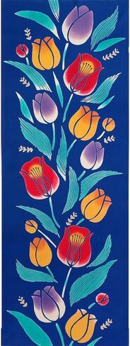 KOMESICHI Airashika Tenugui Japanese Tapestry Wall Hanging 100% Cotton Made in Japan 12.99 x 35.43 Inches (Tulip) in Saudi Arabia