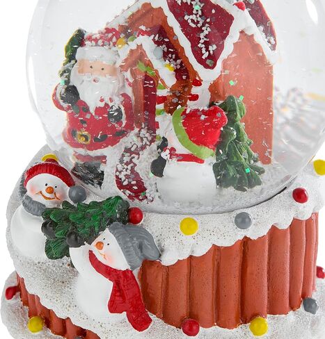 Christmas Musical Snow Globe - Plays 8 Songs Including Jingle Bells & Lights Up with Changing LED Colours - Large 14cm (Gingerbread House) in Saudi Arabia