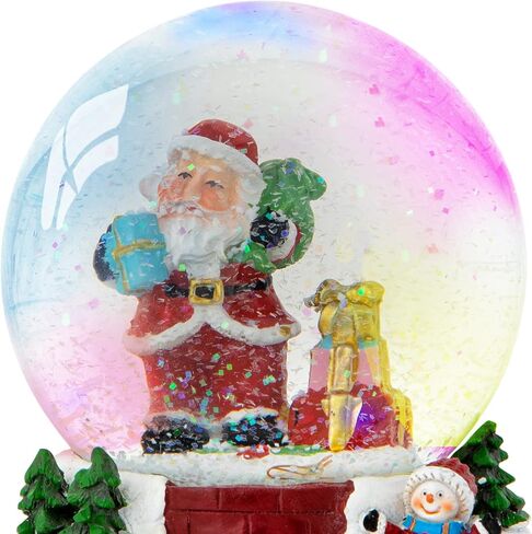 Christmas Musical Snow Globe - Plays 8 Songs Including Jingle Bells & Lights Up with Changing LED Colours - Large 14cm (Gingerbread House) in Saudi Arabia
