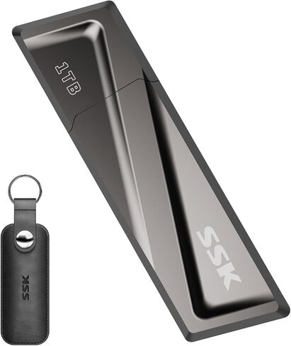 محرك أقراص فلاش SSK 2 تيرابايت USB SSD ذو الحالة الصلبة 550 ميجابايت/ثانية سرعة نقل فائقة السرعة USB 3.2 Gen2 Thumb(Jump) محرك أقراص ذاكرة + محول USB C للهواتف الذكية من النوع C والكمبيوتر المحمول وMacBook/Pro/Air والمزيد in Kuwait