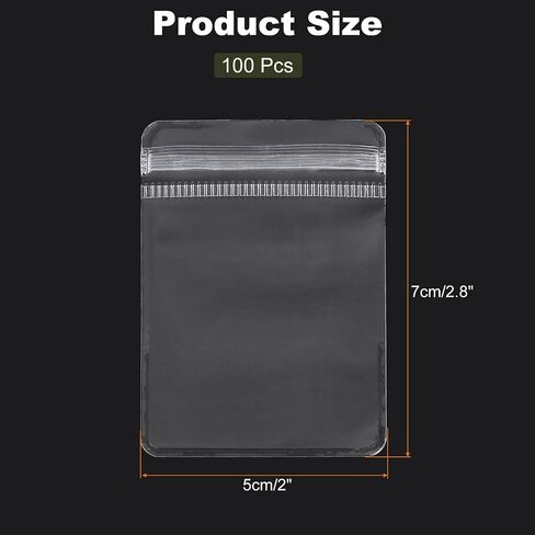 uxcell 100pcs PVC Jewelry Bags 2 x 2.8 Inch Self Seal Jewelry Pouches Clear Zipper Bags for Necklace Ring Earring Jewelry Packaging, Transparent in Saudi Arabia