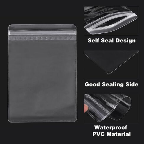 uxcell 100pcs PVC Jewelry Bags 2 x 2.8 Inch Self Seal Jewelry Pouches Clear Zipper Bags for Necklace Ring Earring Jewelry Packaging, Transparent in Saudi Arabia