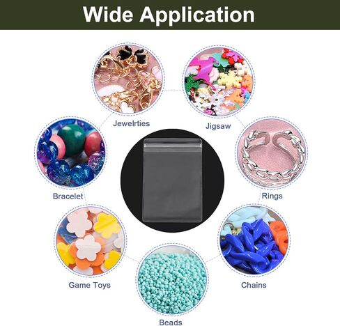 uxcell 100pcs PVC Jewelry Bags 2 x 2.8 Inch Self Seal Jewelry Pouches Clear Zipper Bags for Necklace Ring Earring Jewelry Packaging, Transparent in Saudi Arabia