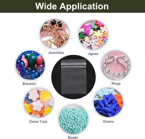 uxcell 100pcs PVC Jewelry Bags 2 x 2.8 Inch Self Seal Jewelry Pouches Clear Zipper Bags for Necklace Ring Earring Jewelry Packaging, Transparent in Saudi Arabia
