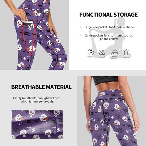 Cerburny High Waisted Exercise Yoga Pants with Pockets Workout Leggings for Women Running Pants in Kuwait