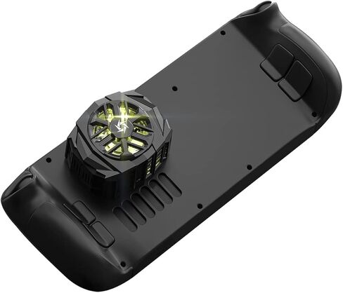 مبرد مروحة سطح البخار YIGORN، مروحة تبريد سطح البخار، مشعاع مع مروحة، تقنية تبريد غرفة تبريد أشباه الموصلات للهواتف الذكية المتقدمة - مروحة ذات 9 شفرات - 12 مصباح LED RGB - كابل طاقة USB من النوع C (أسود) in Kuwait