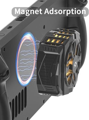 مبرد مروحة سطح البخار YIGORN، مروحة تبريد سطح البخار، مشعاع مع مروحة، تقنية تبريد غرفة تبريد أشباه الموصلات للهواتف الذكية المتقدمة - مروحة ذات 9 شفرات - 12 مصباح LED RGB - كابل طاقة USB من النوع C (أسود) in Kuwait