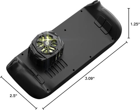 مبرد مروحة سطح البخار YIGORN، مروحة تبريد سطح البخار، مشعاع مع مروحة، تقنية تبريد غرفة تبريد أشباه الموصلات للهواتف الذكية المتقدمة - مروحة ذات 9 شفرات - 12 مصباح LED RGB - كابل طاقة USB من النوع C (أسود) in Kuwait