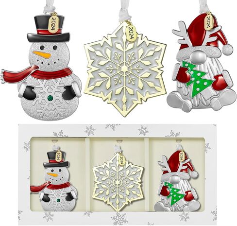 Laraine Christmas Tree Ornaments – 2024 Hanging Decorative Pendant of Tree Car Charm Holiday Keepsake Gift Home Decor (3-Piece Set (2024)) in Kuwait