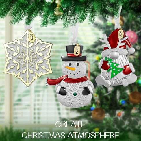 Laraine Christmas Tree Ornaments – 2024 Hanging Decorative Pendant of Tree Car Charm Holiday Keepsake Gift Home Decor (3-Piece Set (2024)) in Kuwait