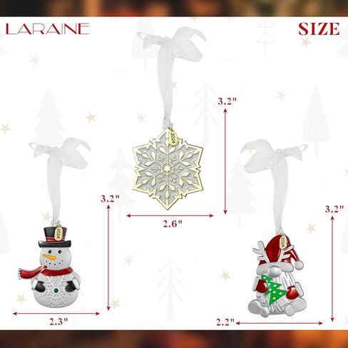 Laraine Christmas Tree Ornaments – 2024 Hanging Decorative Pendant of Tree Car Charm Holiday Keepsake Gift Home Decor (3-Piece Set (2024)) in Kuwait