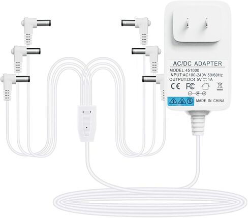 محول طاقة أبيض بتيار متردد/تيار مستمر 4.5 فولت لملحق قرية ليماكس المضيئة، متوافق مع ليماكس #94563 94564 74707 74295 84428 94565 94566 94527 لتزيين المباني الصغيرة لعيد الميلاد (6 مخرجات رأس) in Kuwait