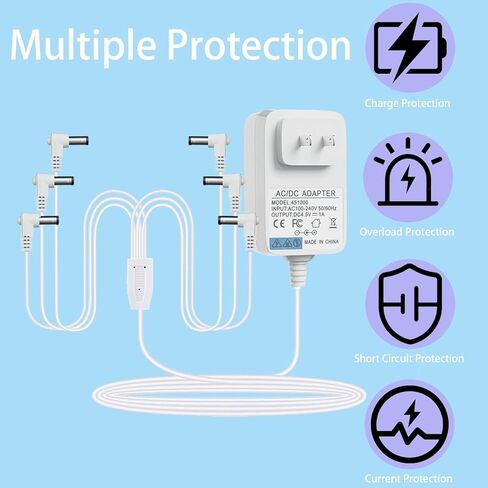 محول طاقة أبيض بتيار متردد/تيار مستمر 4.5 فولت لملحق قرية ليماكس المضيئة، متوافق مع ليماكس #94563 94564 74707 74295 84428 94565 94566 94527 لتزيين المباني الصغيرة لعيد الميلاد (6 مخرجات رأس) in Kuwait