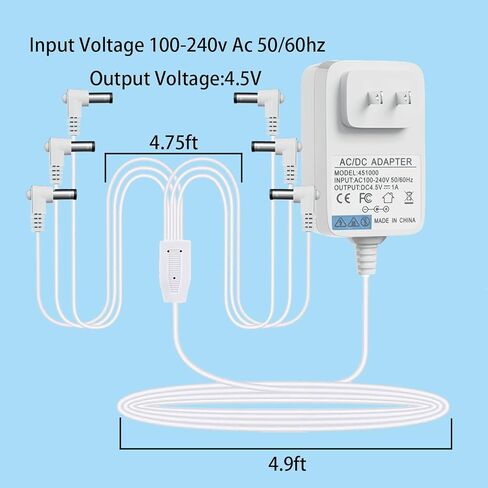 محول طاقة أبيض بتيار متردد/تيار مستمر 4.5 فولت لملحق قرية ليماكس المضيئة، متوافق مع ليماكس #94563 94564 74707 74295 84428 94565 94566 94527 لتزيين المباني الصغيرة لعيد الميلاد (6 مخرجات رأس) in Kuwait